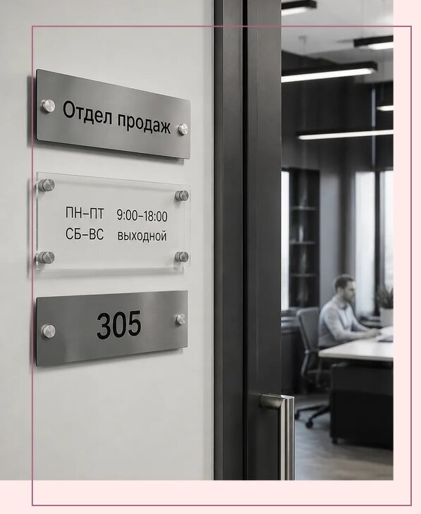 Офисные таблички на дверь в Михайловке по цене от 4982 р. | Аванза-Мхл